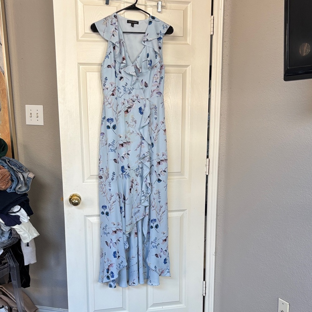Banana Republic High Low Dress in Light Blue Floral